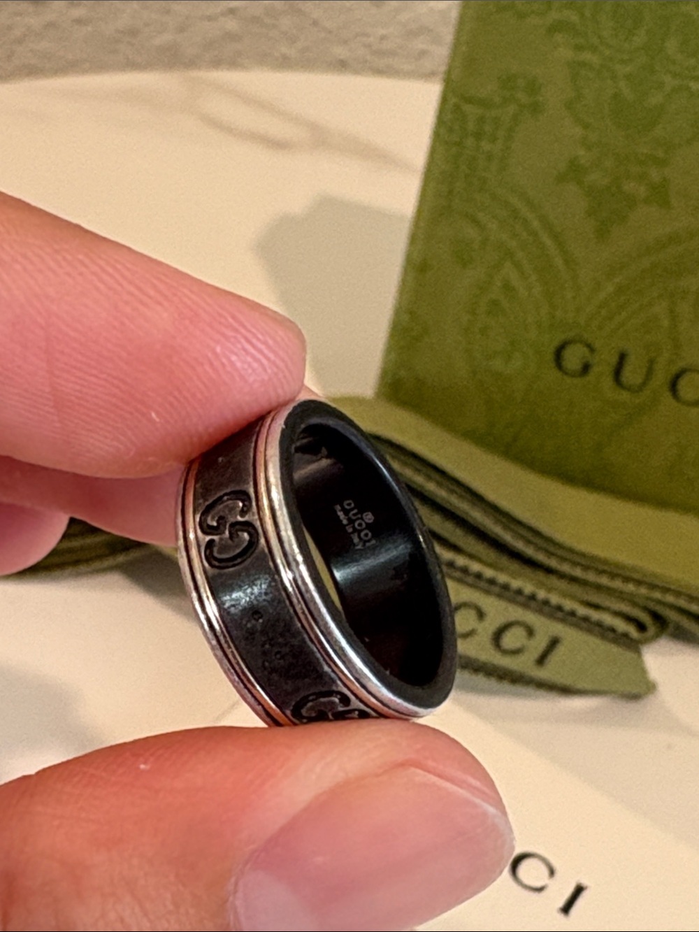 GUCCI RING Logo GG Flat with Box - Picture 4 of 7